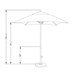 California Umbrella Venture Series 6 FT Square Commercial Patio Umbrella Quality Aluminum Construction With Push Lift and Fiberglass Ribs ALTO604