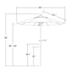 California Umbrella Venture Series 7.5 FT Commercial Patio Umbrella: Robust Aluminum Frame With Push Lift and Fiberglass Ribs ALTO758