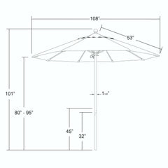 California Umbrella Venture Series 9 FT Commercial Patio Umbrella – Sturdy Aluminum Pole With Push Lift and Fiberglass Ribs ALTO908