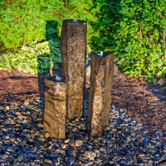 EasyPro 3 Polished Top Basalt Column kit - 14", 20" and 27" w/ 48" basin, 1000gph pump & light rings HBR3BSL
