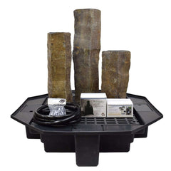 EasyPro 3 Polished Top Basalt Column kit - 20", 27" and 35" w/ 48" basin, 1000gph pump & light rings HBR3CSL