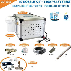 Mistcooling 1500 PSI Premium Misting Package - Stainless Steel Tubing - Smartphone Controller MC13060