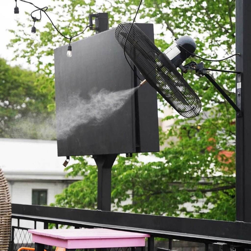 Mistcooling Misting Fan System - 24 Inch Outdoor Fan - 1500 PSI Misting Pump - With Patented Center Hub MC36150