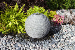 Blue Thumb Ribbed Sphere - Granite Fountain Kit ABGSR16K