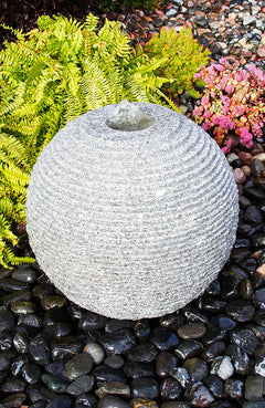 Blue Thumb Ribbed Sphere - Granite Fountain Kit ABGSR16K