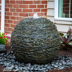 Aquascape Stacked Slate Sphere Fountain Kit 32″ Dia (81 cm) 78290